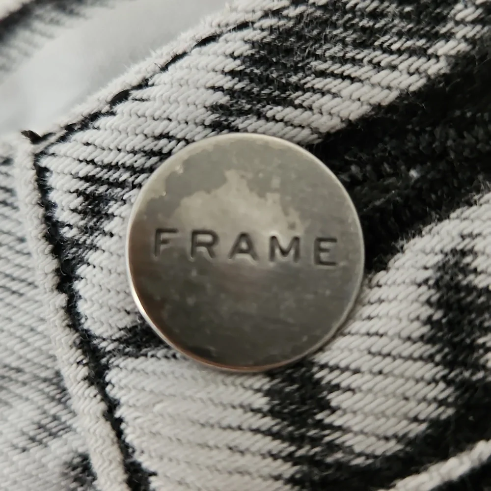 Frame Le Original Black Gray Acid Wash Cropped Jeans Size‎ 26 - Picture 6 of 16